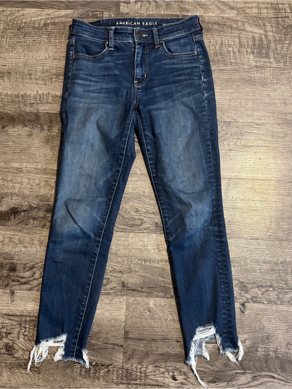 American Eagle Jeans Women’s 4 Blue Hi Rise Jegging Crop Stretch Denim